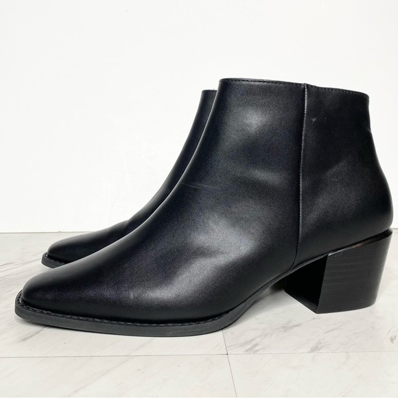 Paolo Black Square Toe Bootie 9M - Picture 1 of 15